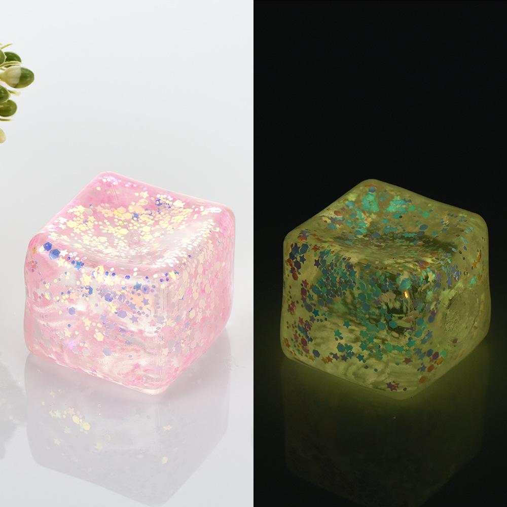 Maltose Simulated Tofu Small Ice Cubes Anti Stress Slow Rebound Polar Light Colorful Squeeze Tpr Block Decompression Toy
