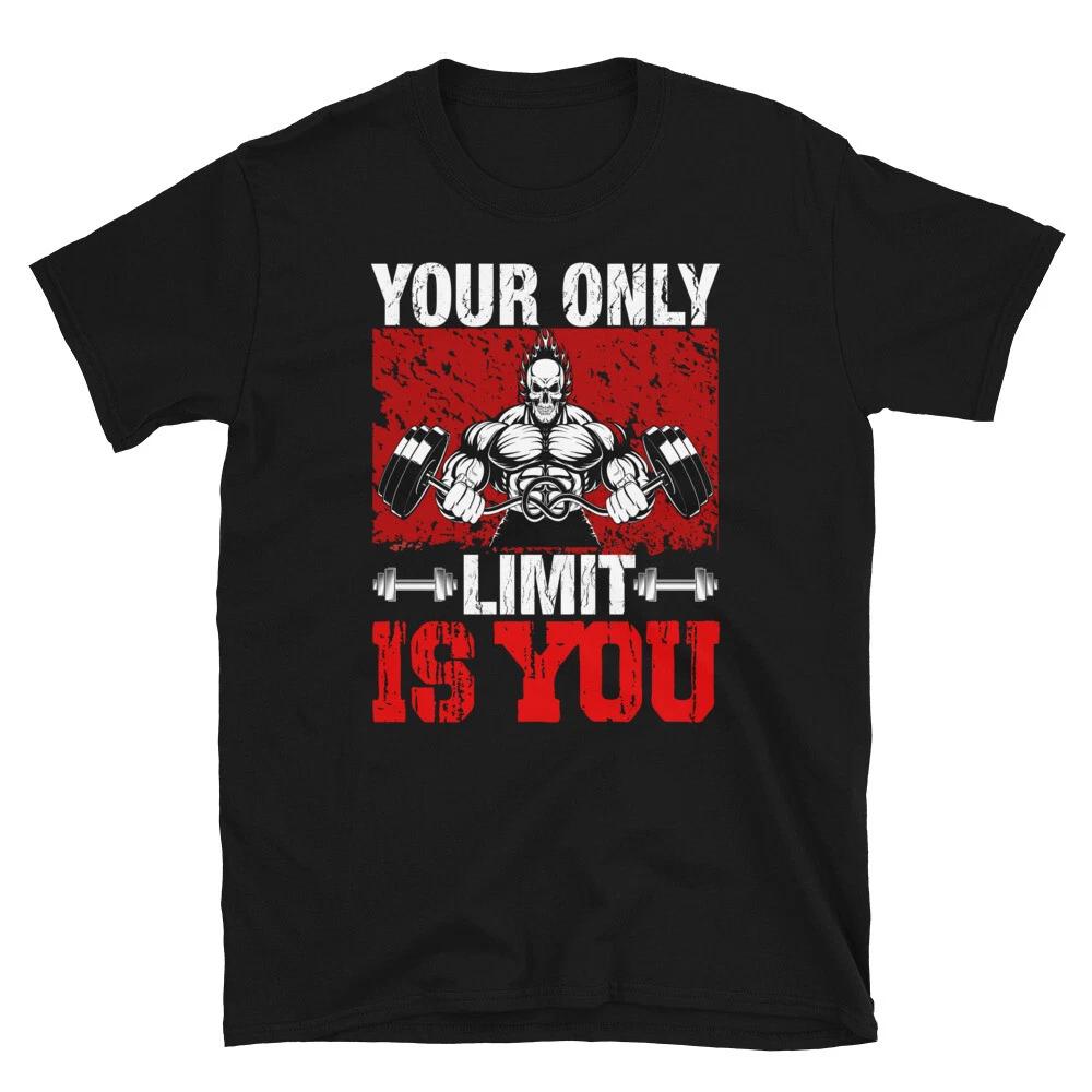 Only Limit Is You Bodybuilding Gym Fitness Muscle T-Shirt XL