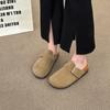 Frosted leather retro bag soft sole women's shoes round head shoes summer one pedal pregnant mother non-slip slipper head