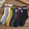 Retro Striped Sports Women Socks Japanese Fashion High School Girls Socks Casual Fashion Harajuku Streetwear Knitting Long Socks