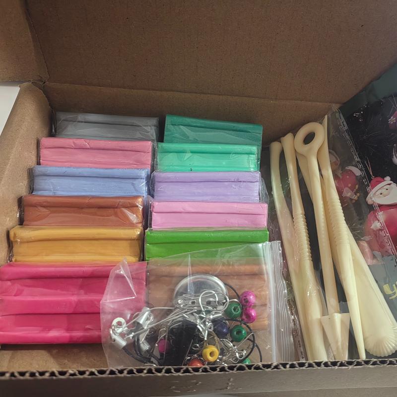 10/12-Color Premium Polymer Clay Kit Non-Toxic Oven-Bake Modeling Dough for DIY Crafts Sculpting Paper Box Set