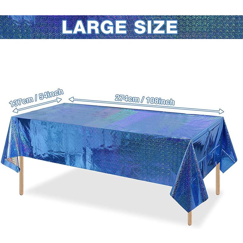 Laser Regenbogen Aluminiumfolie Tischdecke Roségold Einweg-Tischdecke Geburtstagsparty Hochzeit Abschlussfeier Dekorationen