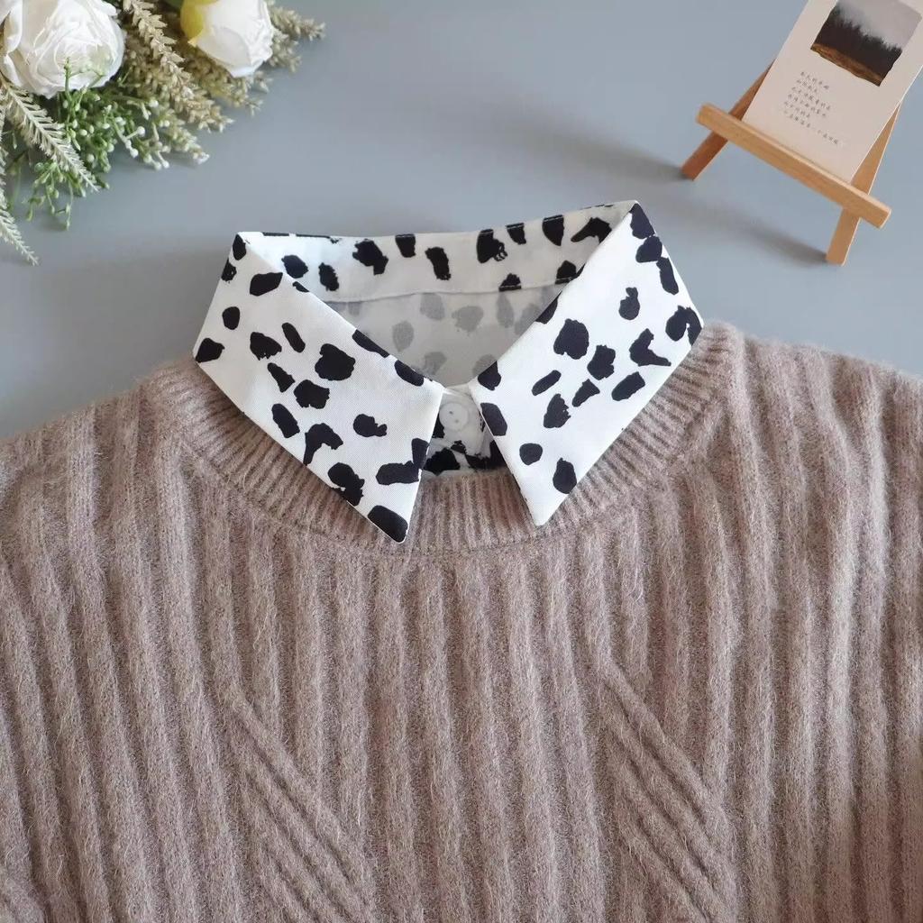 Perfect Match Fashion Printed Collar Woman Detachable Collar Fake Women Vintage Ladies False Blouse Collar Lapel Half Shirt