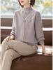 Mom's Winter Plus Velvet Layered Half-High Collar Sweater for Middle-Aged and Elderly Women - Warm Knitwear Base Layer