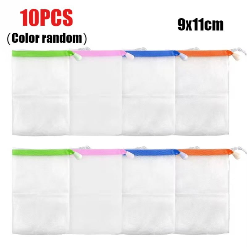 

10 шт. мешочков для геля для душа, подвесные мешочки для очищающего средства для лица, пенящиеся сетчатые мешочки, мыло для тела, очищающее средство, пузырьковая сетка, чистящие средства