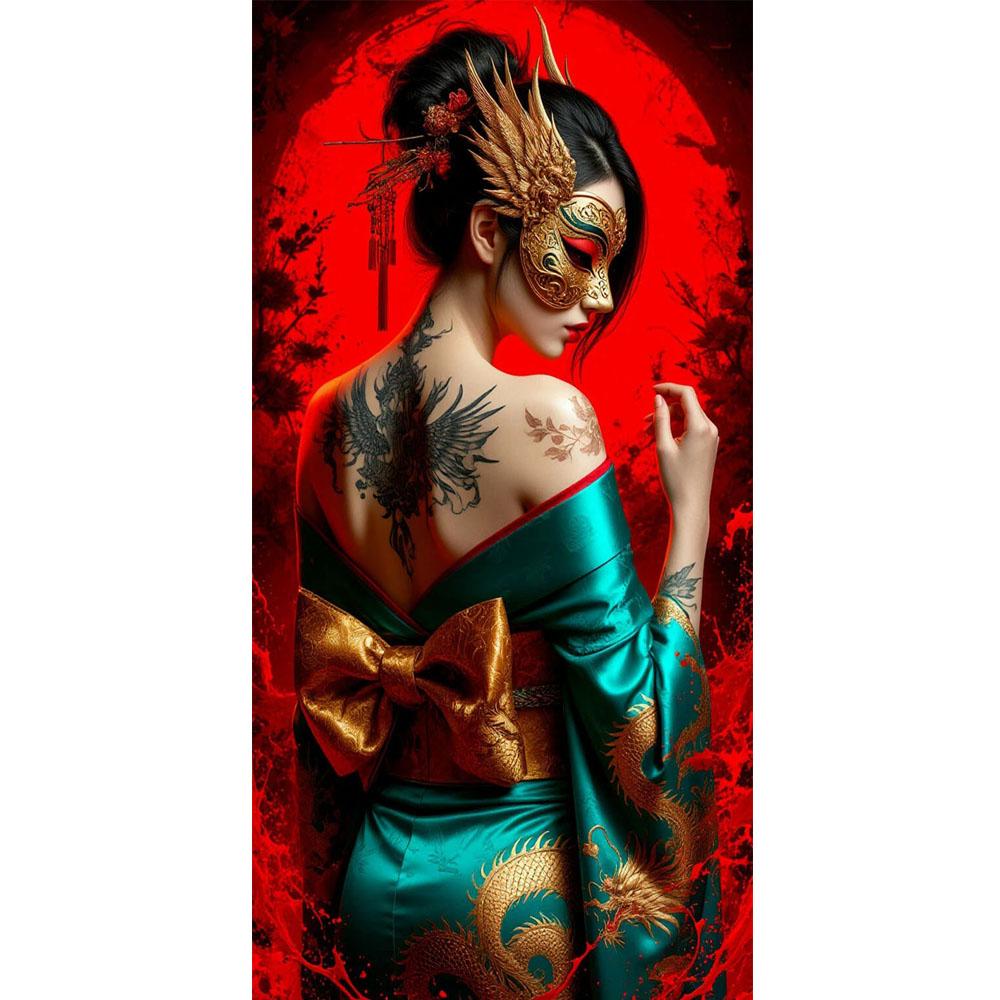 Beautiful Japanese Female Warrior DIY Diamond Painting Cross Stitch Full Drills Diamond Mosaic New Collection Home Decor