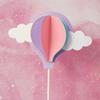 10-Pack 3D Hot Air Balloon & Rainbow Cake Toppers