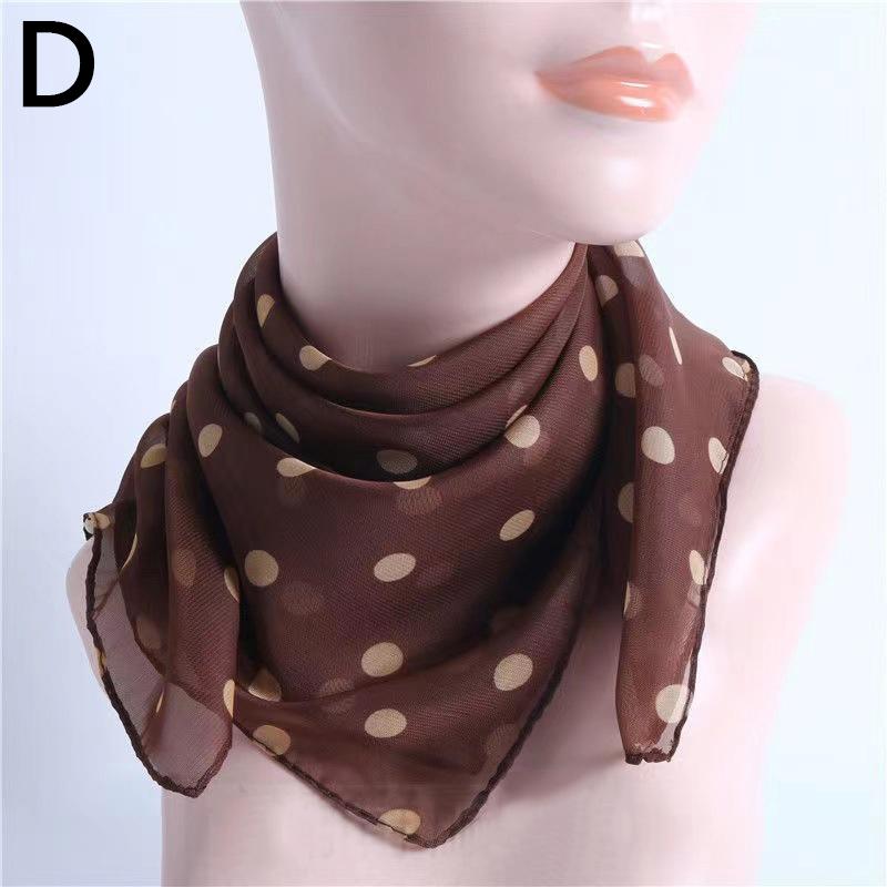 Vierkante Chiffonsjaal Zonbescherming Dunne Sjaals Zachte Wikkelsjaal Polkadot Damesaccessoires