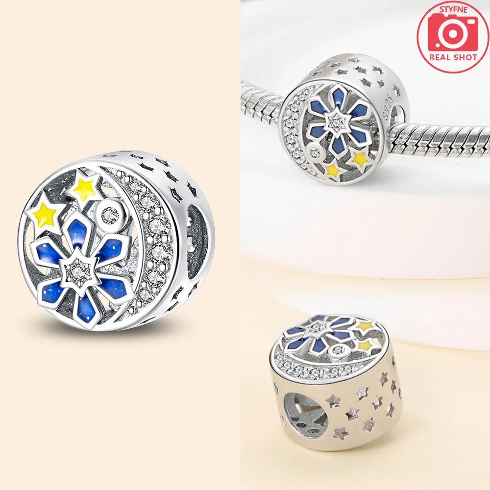 Charms Original Christmas Tree Snowman Red Gift Snowflake Beads Fit Bracelet Copper Jewelry Women Diy Necklace