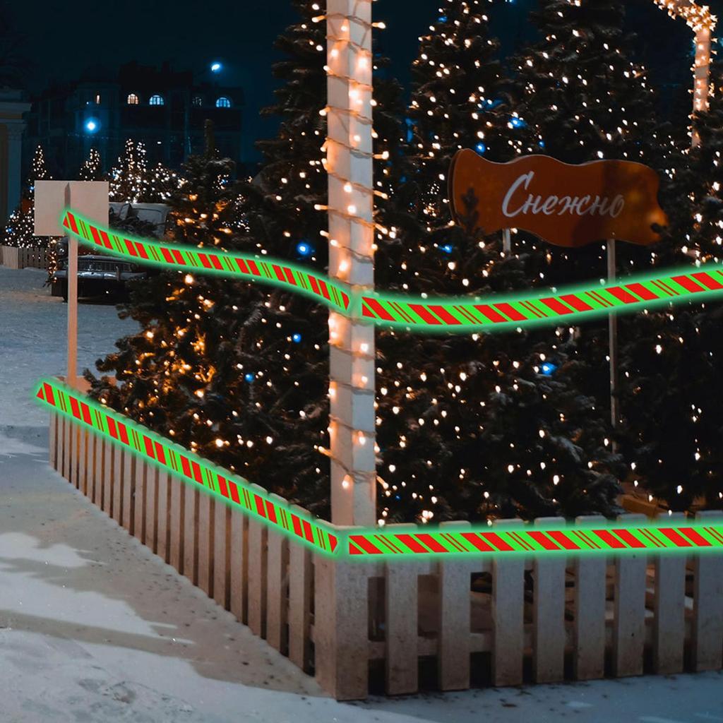 Christmas Flagging Tape 16.4ft Glow In The Dark Seasonal Decor Holiday Decoration Tape For Event Planners Party Organizers DIY