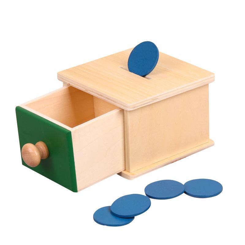 Wooden ball drawer goal box educational toys children's early education intellectual development coin box teaching aids