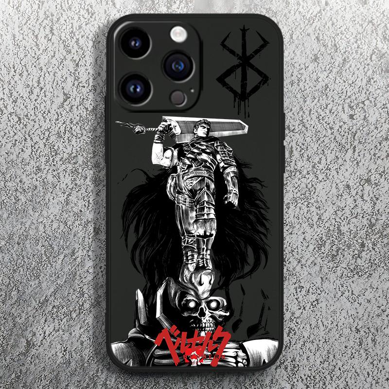 Berserk Tegneserier Anime For Apple iPhone 15 14 13 12 Mini 11 XS XR X 8 7 Pro Max Plus Myk Silikon Svart Telefondeksel