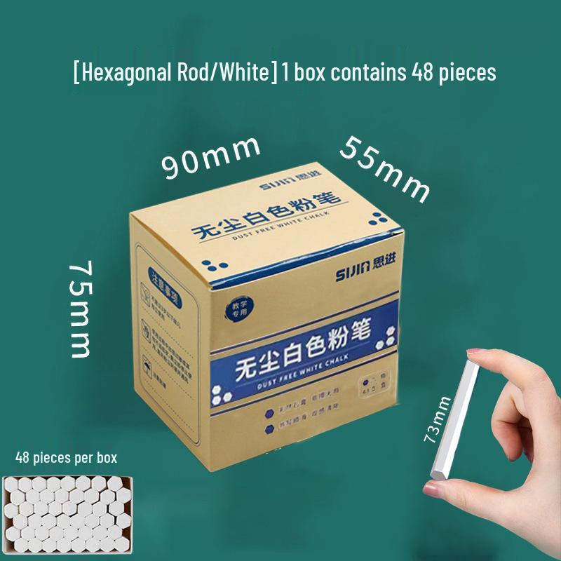 Hexagonal Dustless Chalk Set, 32 Multi-Color, 12 Highlight Colors, Perfect for Blackboards & Children's Art.