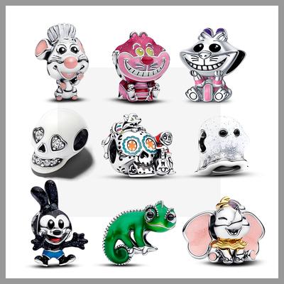 New In Charm Cheshire Cat Charm Beads Suitable For Original Women Stitch Bracelet Necklace Pendant Jewelry Holiday Gifts