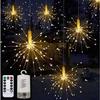 120/200 LED DIY Fireworks LED Fairy String Light  Remote Control Garland for Outdoor Christmas Decoration (not Include Battery)