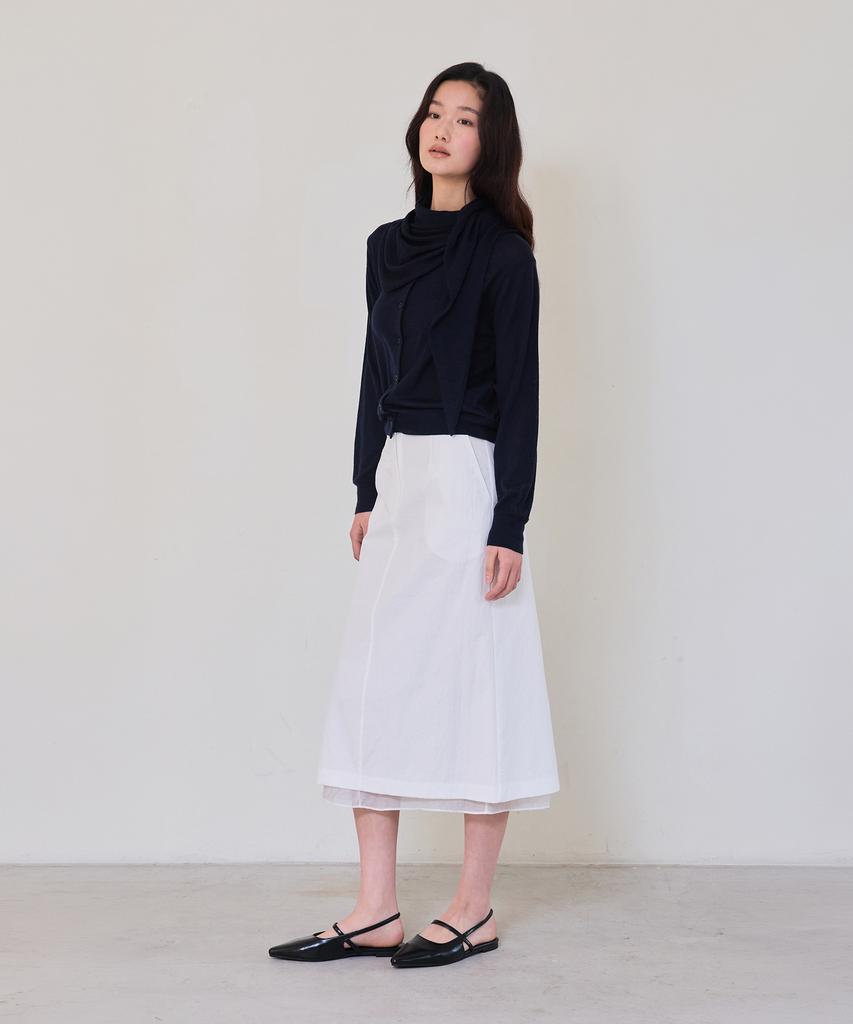 THEELO Shawl Collar Knit Cardigan (Navy)