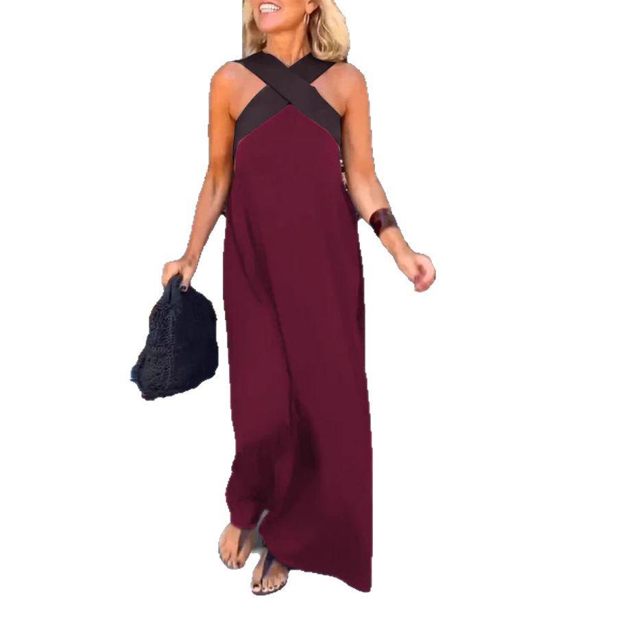 2025 Summer Sexy Backless Cross Long Dress for Women