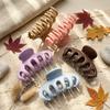 Large Pumpkin Hair Claw Clips for Thick Hair High Gloss Shiny Silicone Hair Clips Non-slip Strong Grip Jaw Clips
