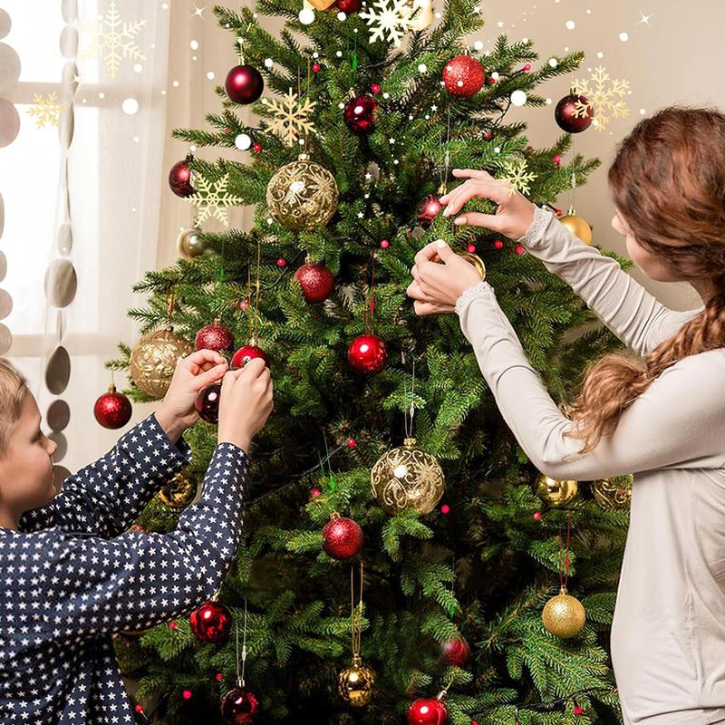 New 100PCS Christmas Drop Ornaments String Ribbon Xmas Ball Pendant Hanging Ropes Christmas Decorations Home Gift Packaging Tag