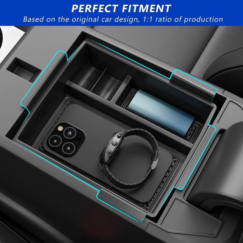 2PCS Center Console Organizer Compatible With -2025 Ford Maverick Storage Box Armrest Tray Replacement For 22-25 Maverick Accessories(ABS Center