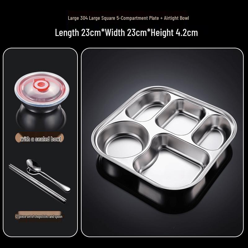 Набор разделительных подносов для еды из нержавеющей стали 316