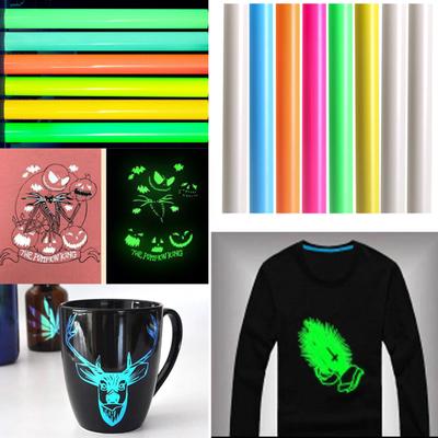 Delicate Waterproof Long-Lasting Heat Transfer Vinyl Wide Application Glow In The Dark DIY HTV Reflective Craft Vinyl for Cup