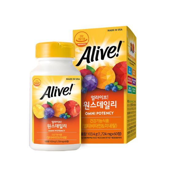 Alive Once Daily 60 Tablets (2 Months Supply), Korean Health Food