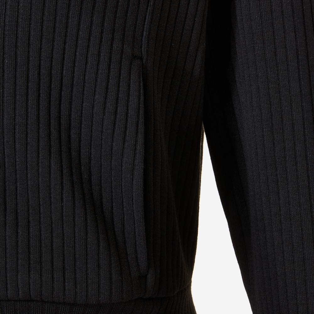 New Balance Women S Soft Ribbed Collar Two Way Zip Up Slim Fit Nbmdebw812 19 Black