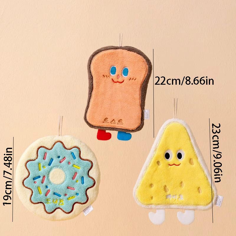 Thickened Coral Fleece Towels, Quick-Drying & Highly Absorbent, Cartoon Prints, Perfect for Kitchen & Bathroom Use