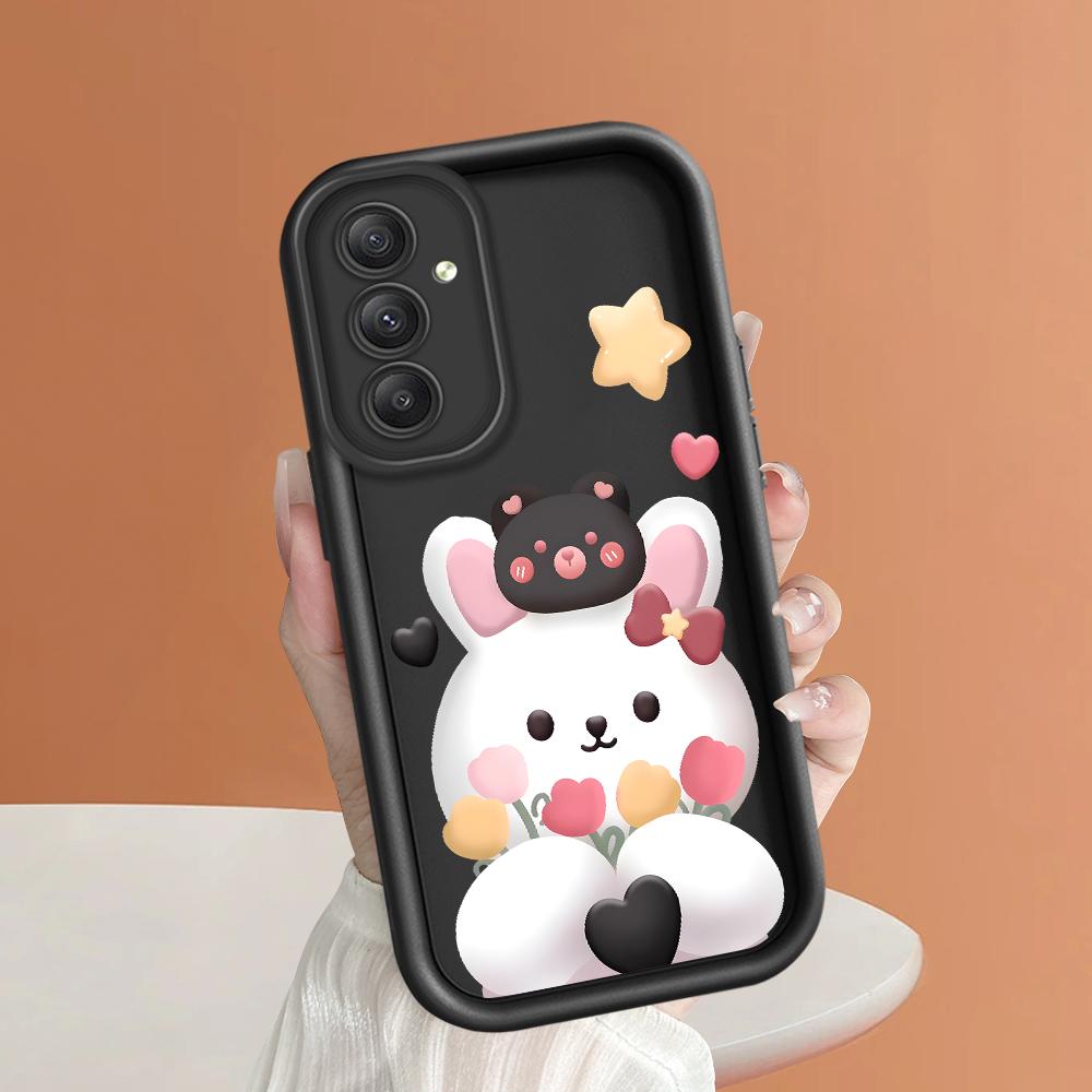 Coque de téléphone en Silicone souple, motif d'impression d'échelle carrée, couverture complète d'appareil photo, Protection antichoc, étui en caoutchouc pour Samsung