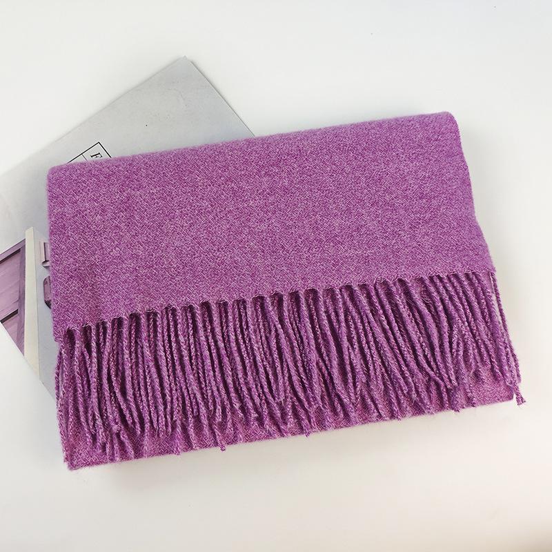 200*70cm Winter Soft Warm Cashmere Scarf Solid Color Shawls Wraps Long Blanket Scarf with Tassels