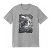 Gothic Dark Fantasy Black White Wolf Print Casual Streetwear T Shirt Vintage Washed Comfortable Top For Everyday Wear Fashion