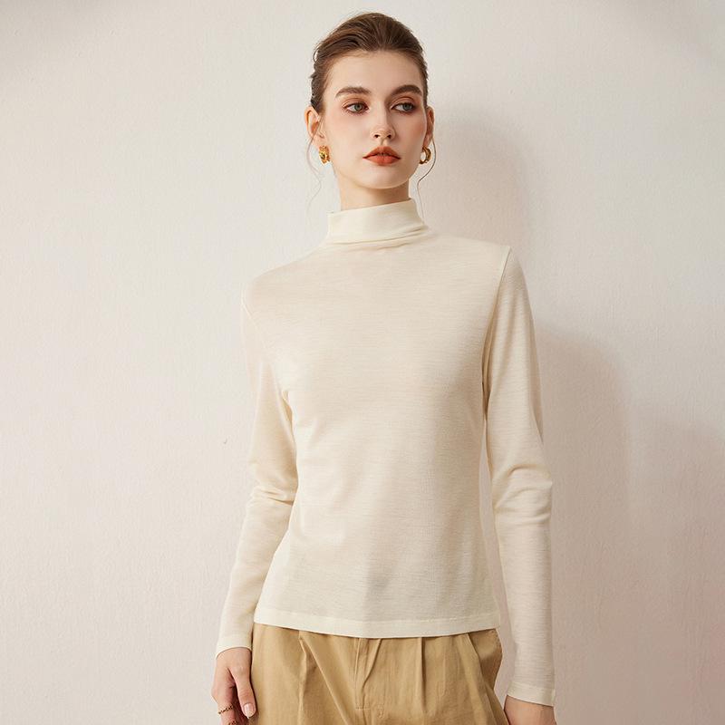 Women's Machine Washable Ultra-Fine Wool Base Layer: Half-High Neck, 2026 Autumn/Winter Thin Knit Sweater