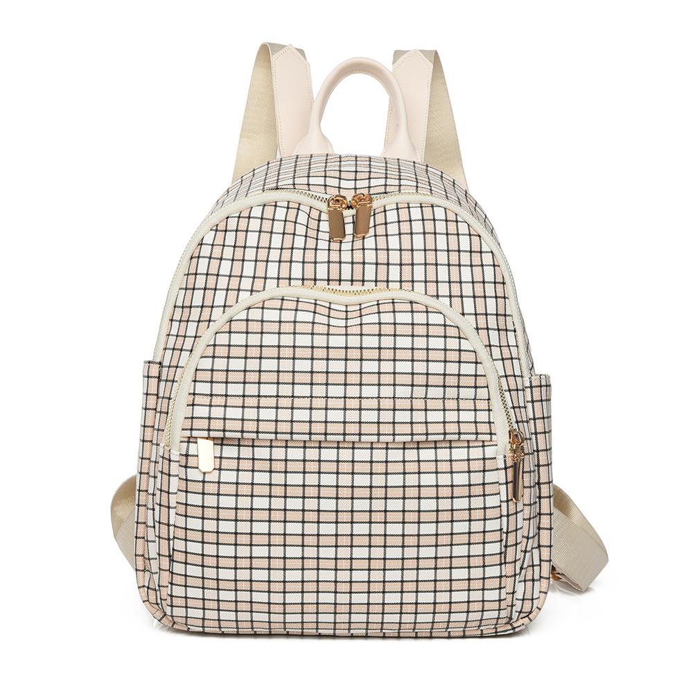 Plecak szkolny w kratę damski mały plecak studencki