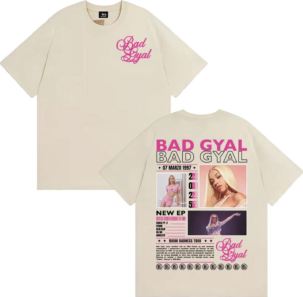 Bad Gyal Bikini Badness Tour 2025 Graphic T-shirts Men Women Fashion Aesthetic Short Sleeve T Shirts Comfort 100% Cotton T Shirt