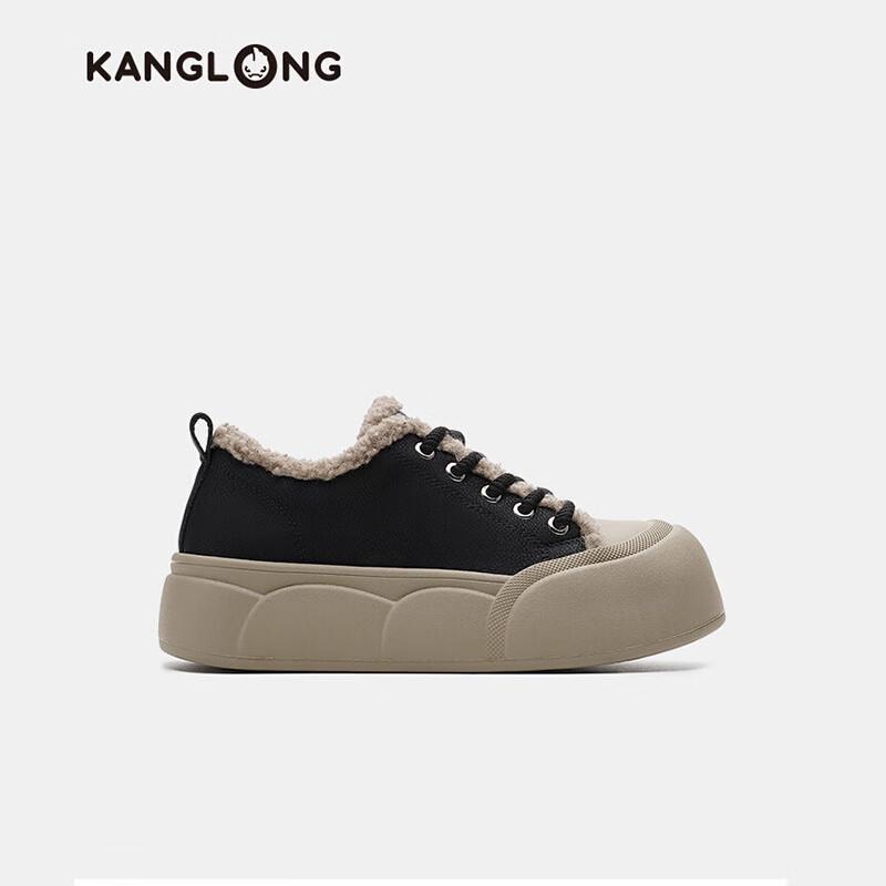 Kanglong Women s Fleece-Lined Round-Toe Casual Shoes 37