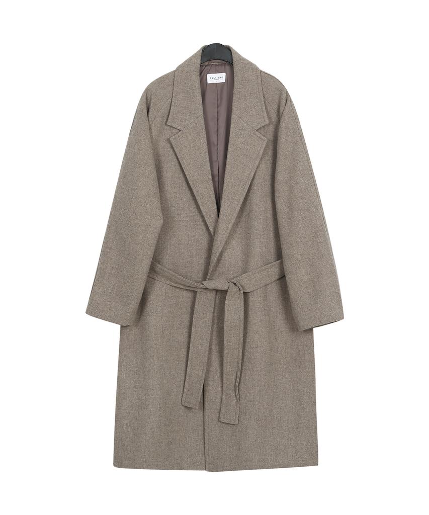 Prairie Light Merino Wool Oversized Robe Long Coat (Beige)
