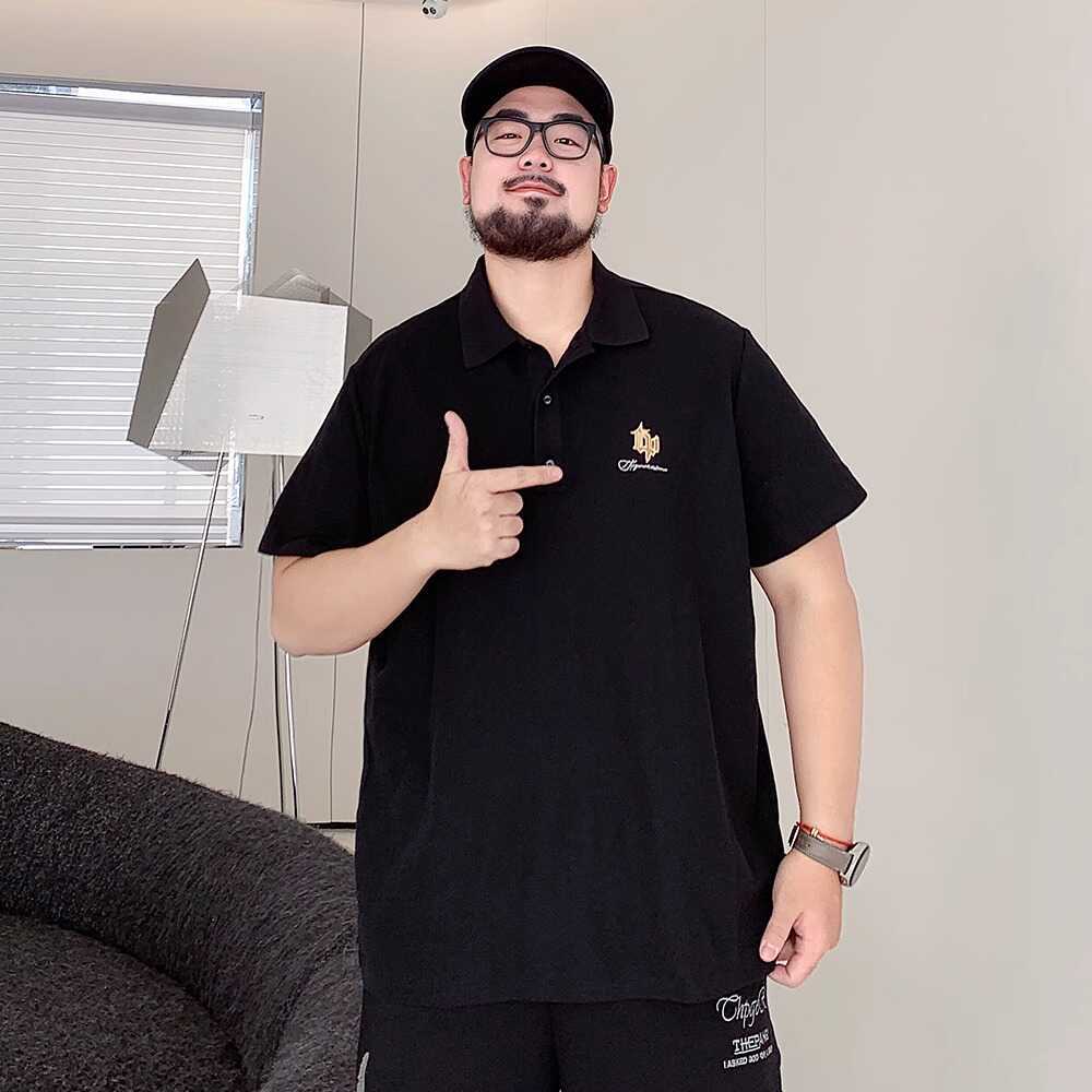 

Вышитая Модная Дышащая Влагоотводящая Мужская Рубашка-поло Свободного Кроя - Устойчивая к Сминанию Повседневная Спортивная Рубашка с Коротким Рукавом и Воротником 2XL чёрный