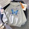 Beautiful Butterfly Printed Hoodie Autumn Winter Casual Fashion Harajuku Korean Style O-Neck Long Sleeve Fleece Tops Sweatshirts