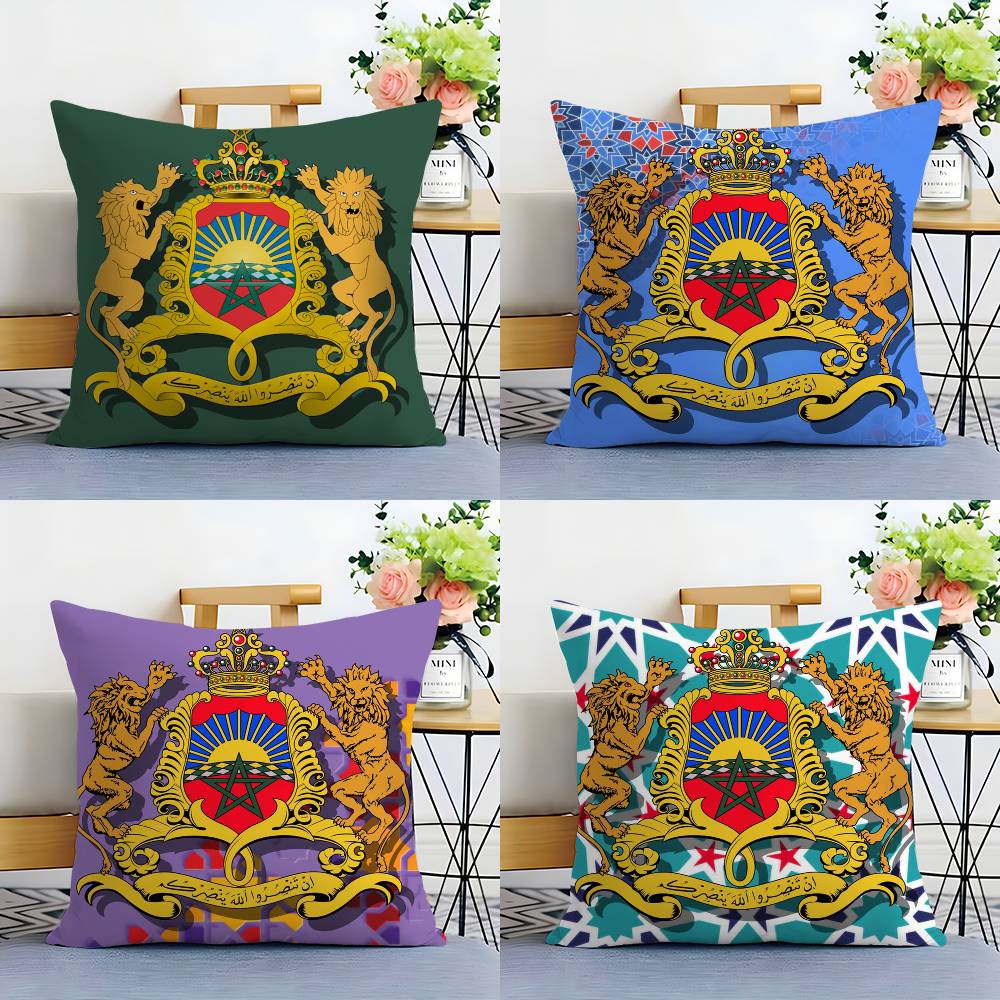 Pillow Case Sofa Living Room Bedroom Doublesided Printing AAlgerian Passport Pattern Square Cushion Nap Time Pillow Case