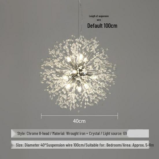 Dandelion Crystal Firework Chandelier: Modern Minimalist Light for Restaurants, Bedrooms, Bars, and Retail Displays