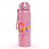 1PC Rainbow Yoga Life Letter Print 750ml Color Plastic Sports Water Bottle Leakproof Flip Straw Lid Suitable for Sports Office Home Use