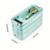 1 Set 3-in-1 Bento Box Set - Microwave And Dishwasher Safe Lunch Box With Dividers And Utensils - Perfect For School, Travel, And Snacks