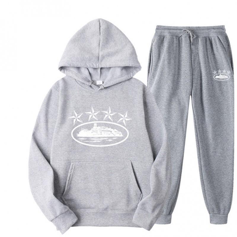 Tuta Sportiva con Cappuccio Oversize Foderata in Pile Misto Cotone per Uomo Donna Streetwear Outfit Invernale Casual Hip Hop