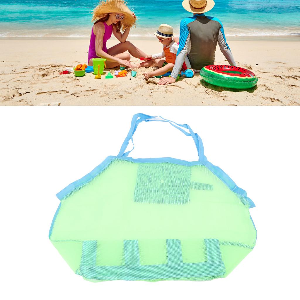Mesh Beach Bag Multipurpose Large Capacity Foldable Beach Toy Bag for Beach Pool Outdoor Travel Gym