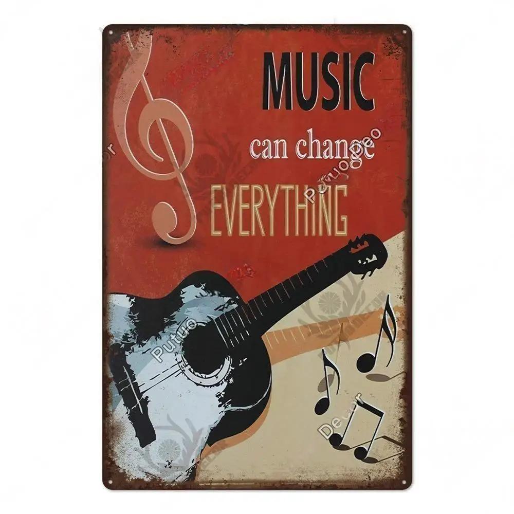 Vintage Musik Blechschild Rock Poster Plakette Metall Retro Wandkunst Dekoration Aufkleber für Bar Pub Man Cave Eisengemälde