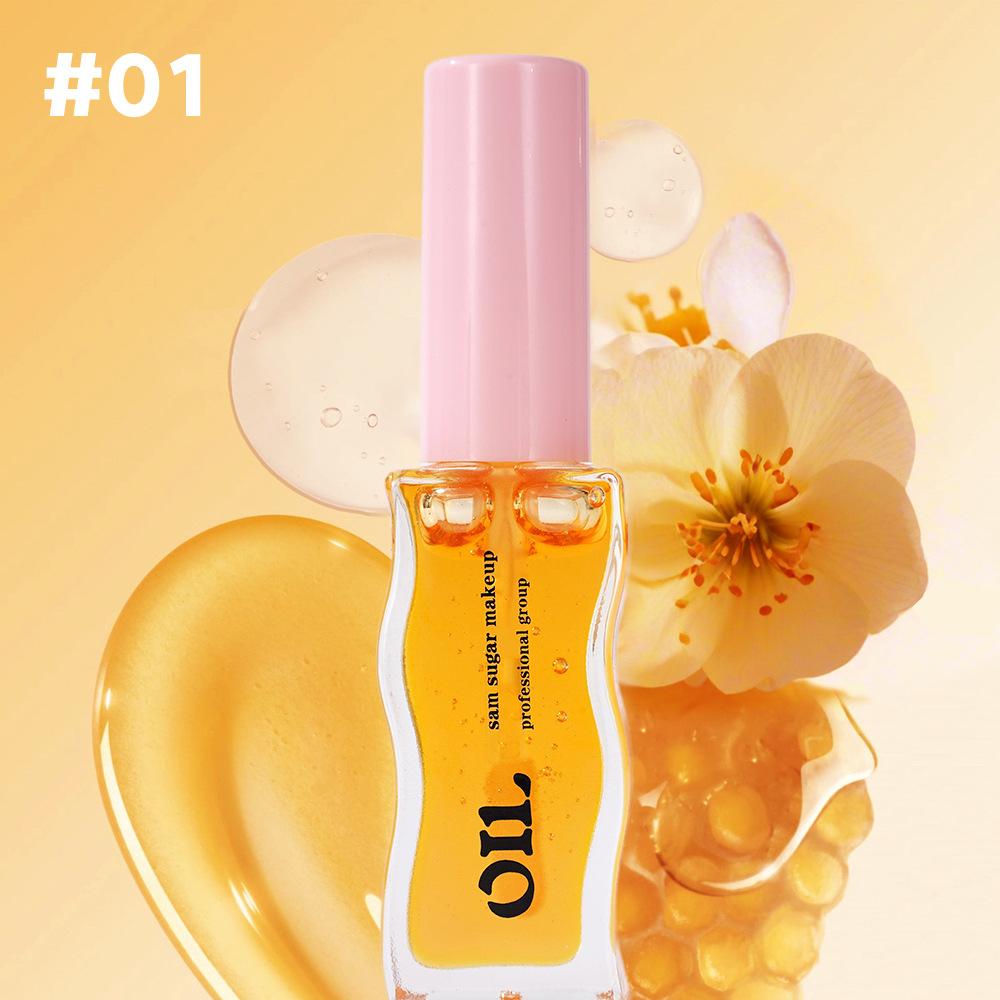Huile à Lèvres Essence Miel Fruitée Sexy Pulpeuse Gelée à Lèvres Teintée Fraise Liquide pour Lèvres Imperméable Hydratant Huile Gloss Maquillage Maquillage