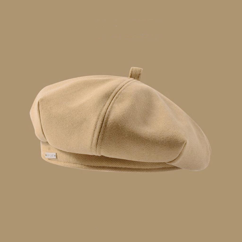 Woolen Beret Woman Shows Face Small Autumn and Winter Baby Bear Retro Cartoon Fashionable Temperament Painter Hat Woman