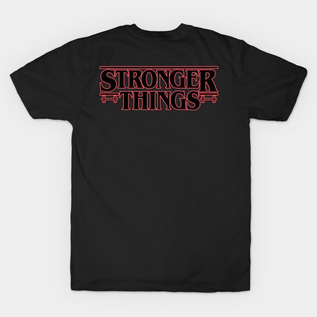 Herren Schwarzes T-Shirt mit Aufdruck Stronger Things Kein-Schnitt-Transferpapierdruck Baumwoll-T-Shirt