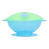 Toddler SelfFeeding Bowl Silicone Suction Bowls Plastic Baby Food Bowl with Lid Spoon(Green )